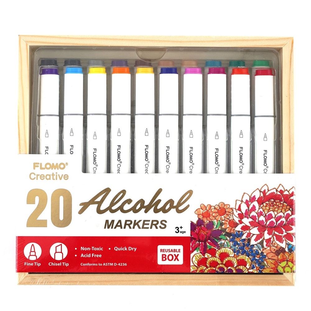 20Ct Dual Tip Chisel & Fine Tip Markers In Wooden Box

Alcohol Markers